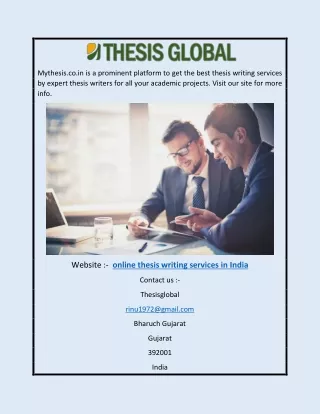 Online Thesis Writing Services in India | Mythesis.co.in
