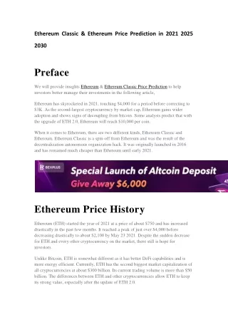 ethereum classic ethereum price prediction