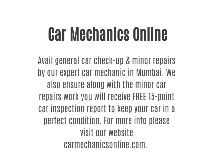 car mechanics online