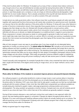 if they look for photo editor for windows