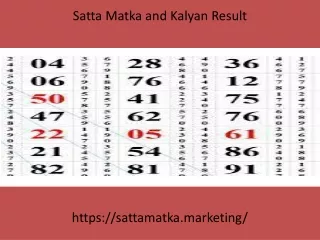 satta matka and kalyan result