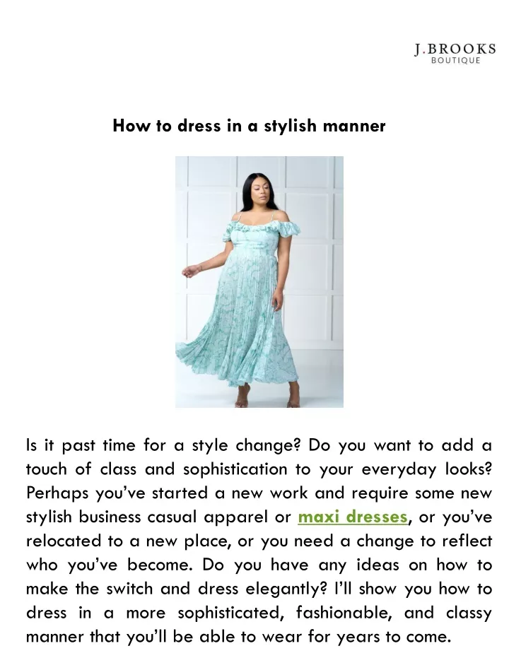 how to dress in a stylish manner