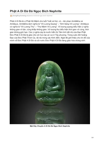 Phật A Di Đà Đá Ngọc Bích Nephrite