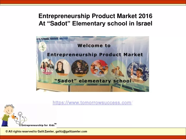 entrepreneurship product market 2016 at sadot