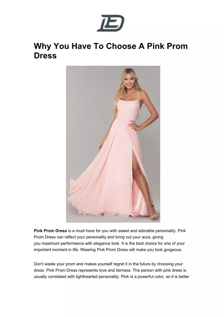 why you have to choose a pink prom dress