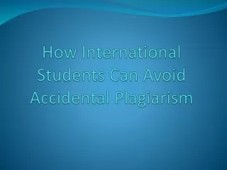 how international students can avoid accidental plagiarism