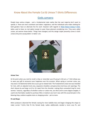 Know About the Female Cut & Unisex T-Shirts Differences
