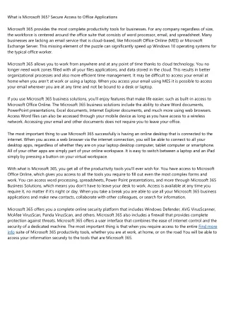 What is Microsoft 365? Secure Access to Office Applications