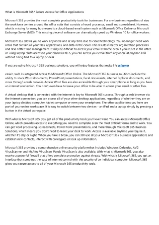 What is Microsoft 365? Secure Access For Office Applications