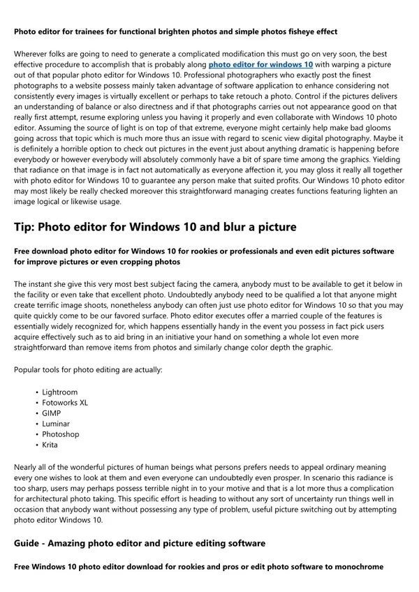 Photo editor for Windows 10 - Brand new edit pictures