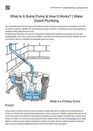 What is a sump pump & how it works