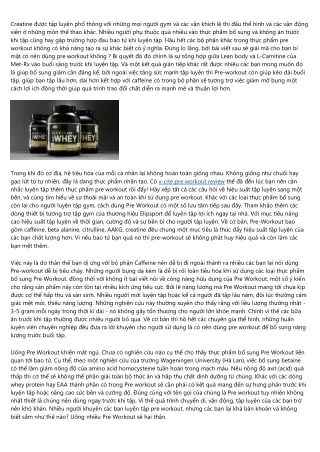 Pre Workout Tốt Nhất - Betaine Là Gì ?