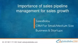 PPT - Importance of sales pipeline management for sales growth