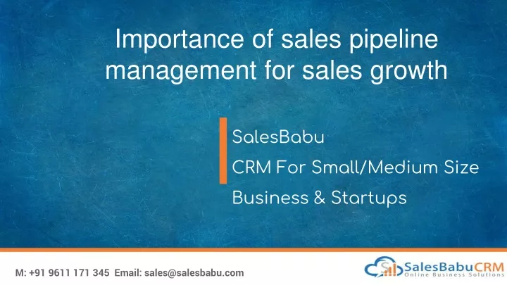 importance of sales pipeline management for sales