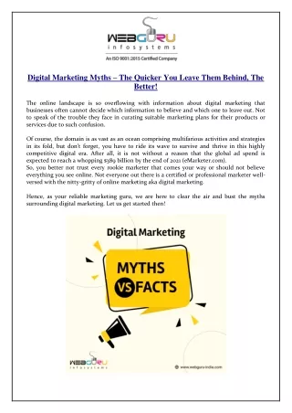 digital marketing myths the quicker you leave