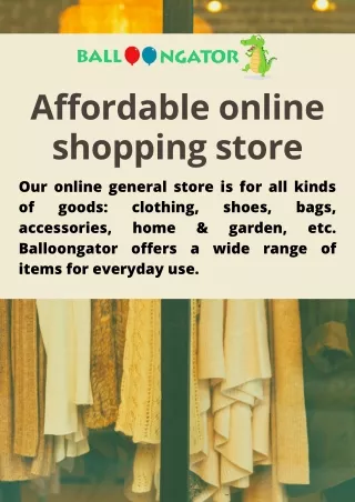 Affordable online shopping store