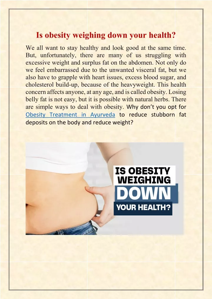 is obesity weighing down your health
