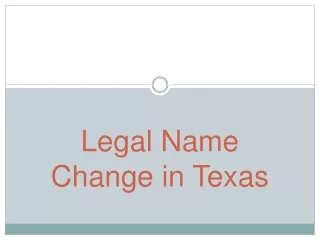 Legal Name Change in Texas