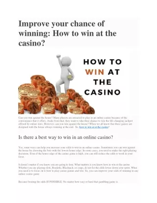 improve your chance of winning