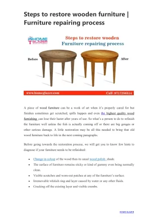 Steps to restore wooden furniture  Furniture repairing process