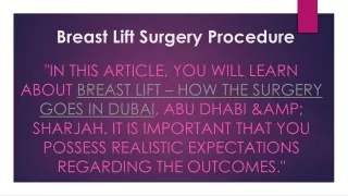 Breast Lift Surgery Procedure