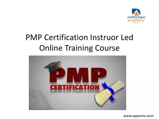 PMP Certification Instruor Led Online Training Course