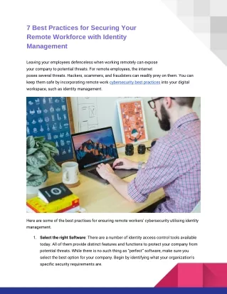 7 Best Practices for Securing Your Remote Workforce with Identity Management