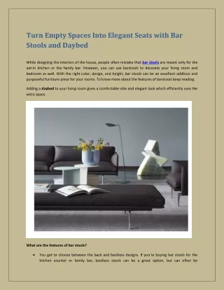 turn empty spaces into elegant seats with