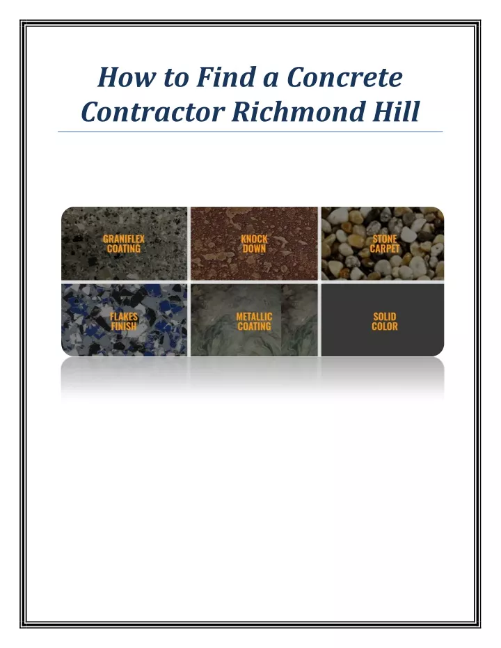how to find a concrete contractor richmond hill