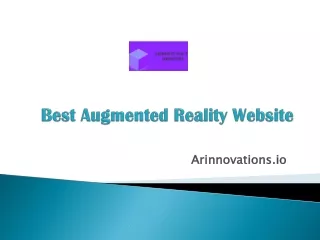 Best Augmented Reality Website - Arinnovations.io