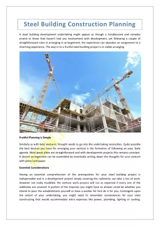 Steel Building Construction Planning