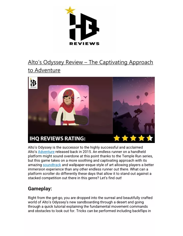 alto s odyssey review the captivating approach