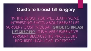 Guide to Breast Lift Surgery