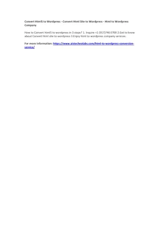 convert html5 to wordpress convert html site