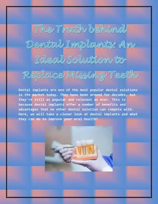 dental implants are one of the most popular