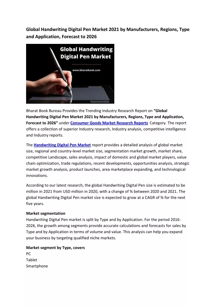 global handwriting digital pen market 2021