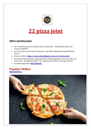 22 pizza joint offers and discounts