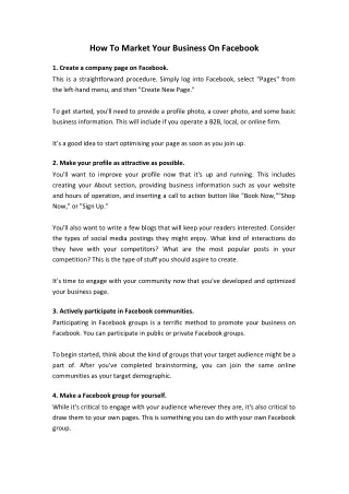 how to market your business on facebook