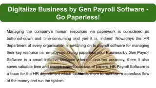 Smal Business Digitalization Through Gen Payroll Software