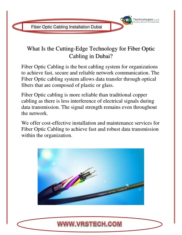 PPT - Find The Cutting-Edge Technology for Fiber Optic Cabling in Dubai ...
