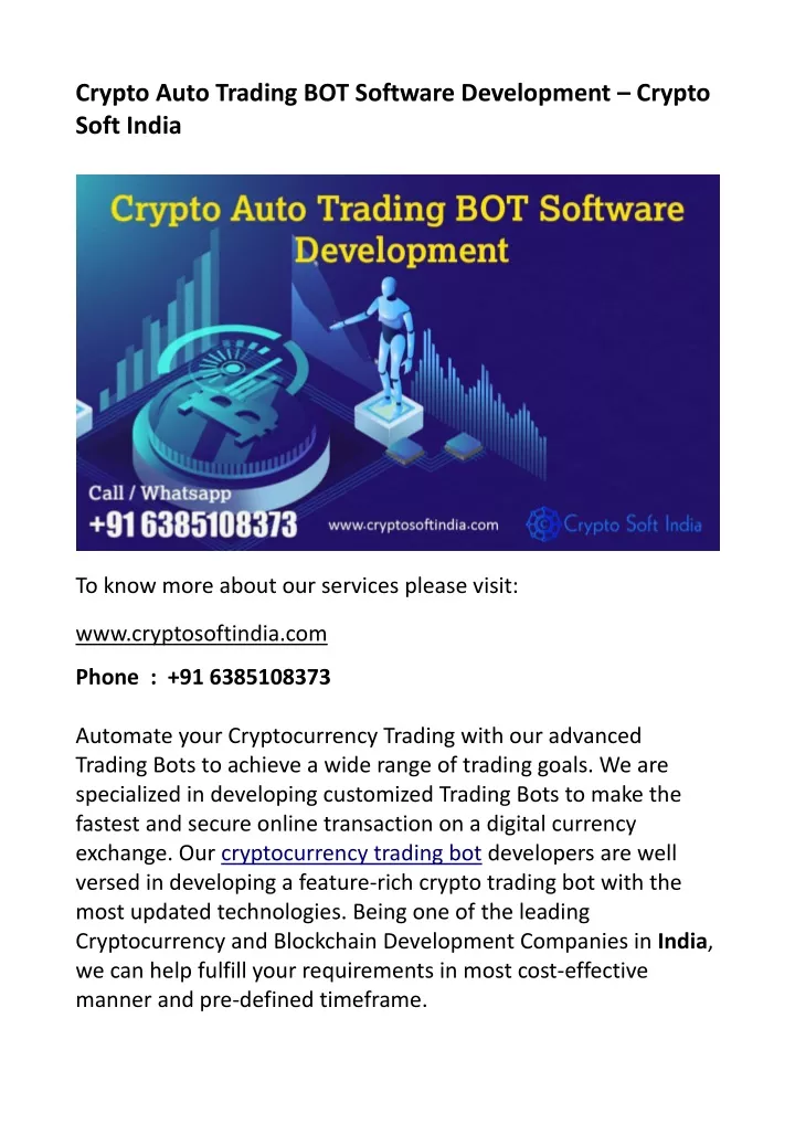 crypto auto trading bot software development