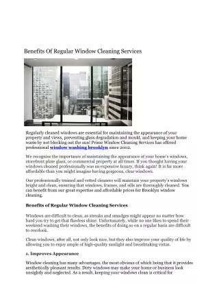 benefits of regular window cleaning services