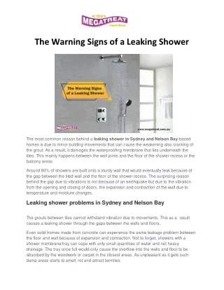 the warning signs of a leaking shower