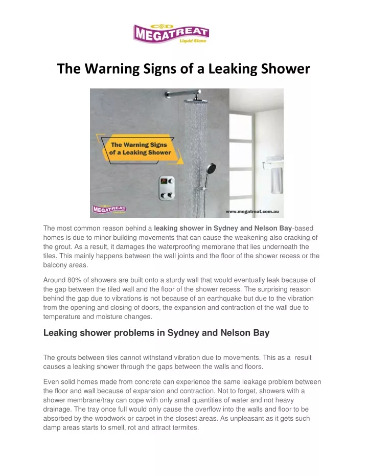 the warning signs of a leaking shower