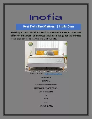best twin size mattress inofia com