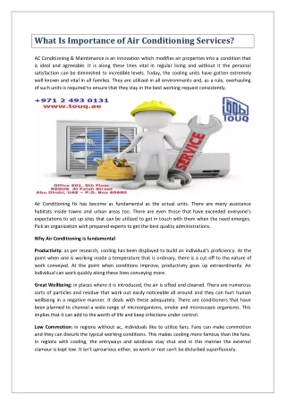 what is importance of air conditioning services