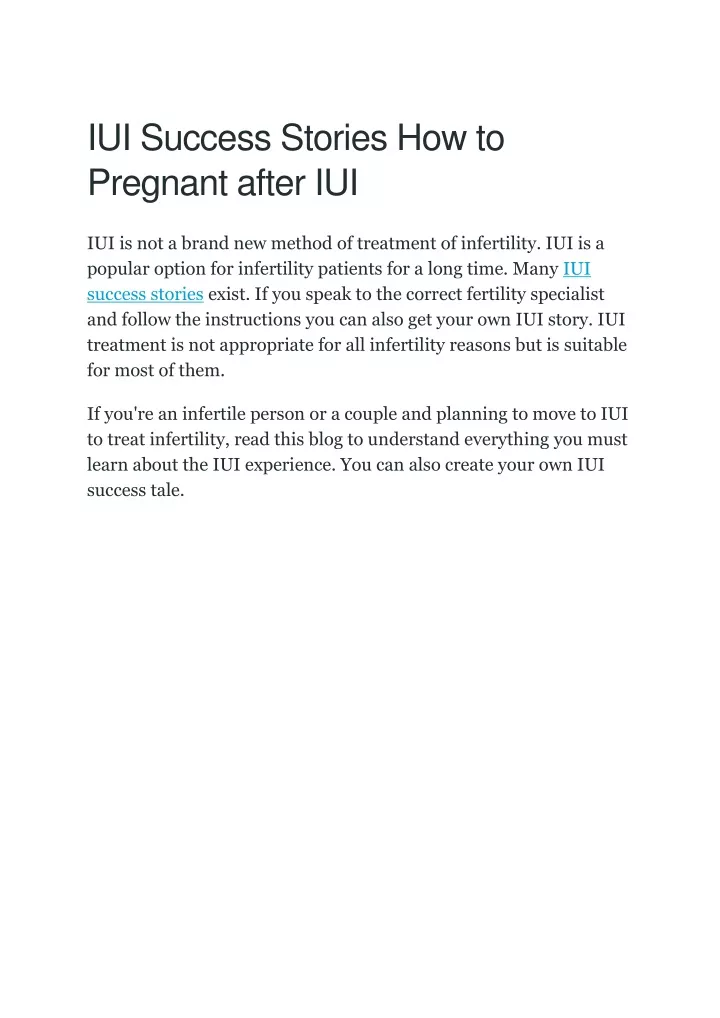 iui success stories how to pregnant after iui
