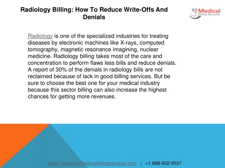 radiology billing how to reduce write offs