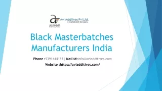 Black Masterbatches Manufacturers India