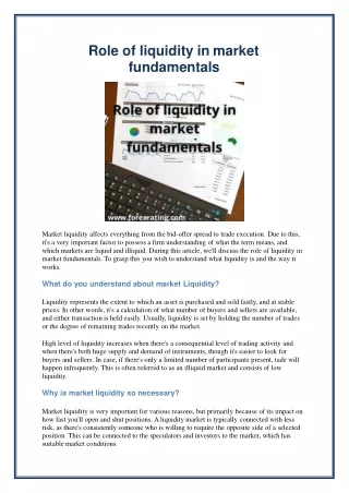 role of liquidity in market fundamentals